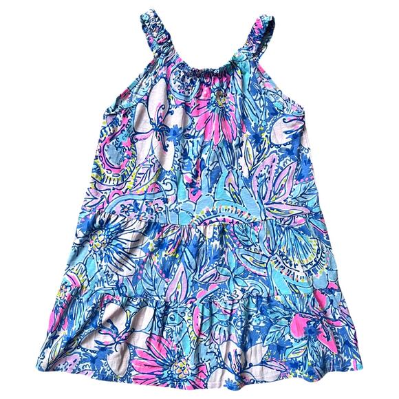Lilly Pulitzer Other - Lilly Pulitzer Loro Dress Got Your Back Print Cotton Floral Girl's Medium 6-7
